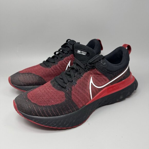 NIKE React Infinity Run Flyknit 2 Running Shoes Black Red Bred Sneaker Mens 11.5 - Picture 3 of 8